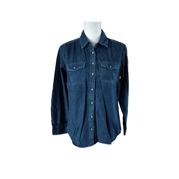 Talbots Tops - Talbots Size S Small Lightweight Denim Button Front Shirt
